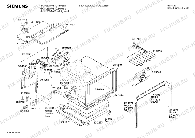 Схема №2 HK44220 с изображением Панель для плиты (духовки) Siemens 00273621