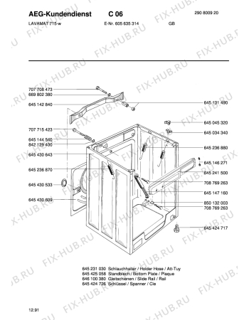 Взрыв-схема стиральной машины Aeg LAV715 SENS W - Схема узла Housing 001