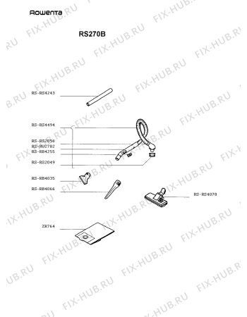 Взрыв-схема пылесоса Rowenta RS270B - Схема узла RS270B__.__1