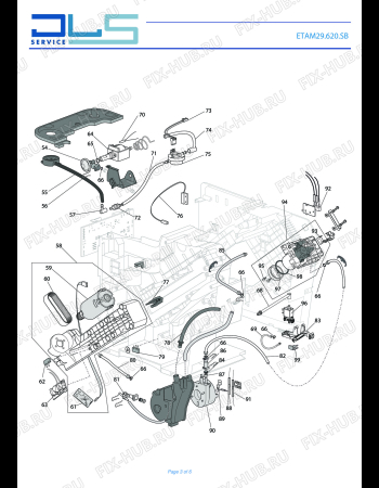 Взрыв-схема кофеварки (кофемашины) DELONGHI AUTENTICA PLUS  ETAM29.620.SB - Схема узла 3