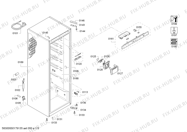 Схема №3 3FC1662P с изображением Панель для холодильной камеры Bosch 00752685