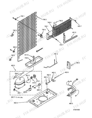 Взрыв-схема холодильника Whirlpool ART 714 - Схема узла