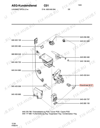 Взрыв-схема стиральной машины Aeg LAVAPOLLO - Схема узла Electrical equipment