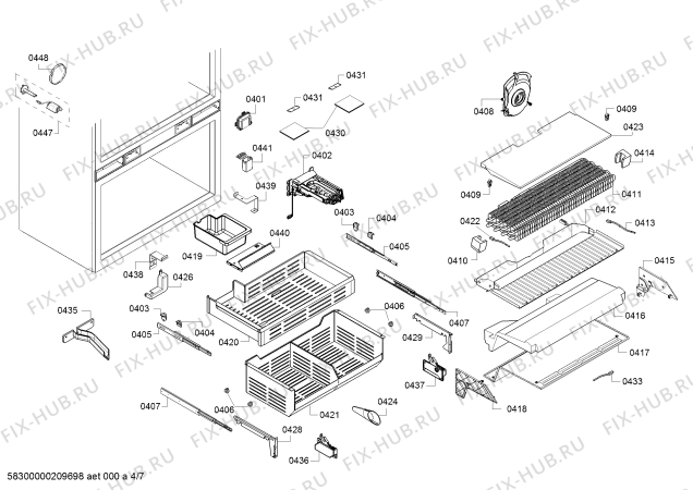 Схема №4 RB472704, Gaggenau с изображением Модуль управления, запрограммированный для холодильника Bosch 12024250