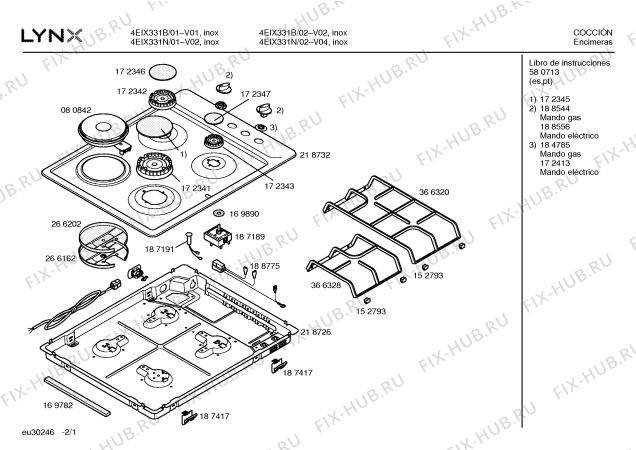 Схема №1 4EIX331N с изображением Столешница для духового шкафа Bosch 00218732