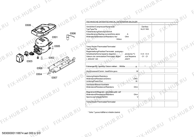 Взрыв-схема холодильника Bosch KSV33661 - Схема узла 03