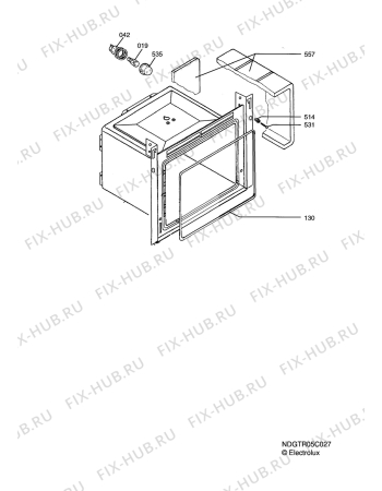 Взрыв-схема плиты (духовки) Aeg Electrolux E4107-5-M EU(ML) - Схема узла Oven