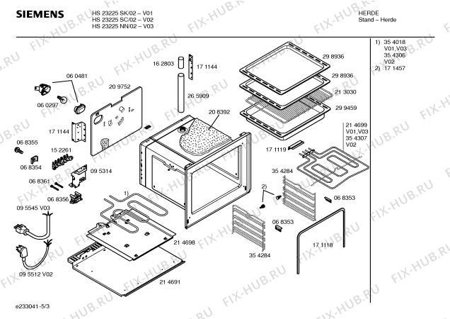 Схема №2 HS23225SK с изображением Инструкция по эксплуатации для духового шкафа Siemens 00523229