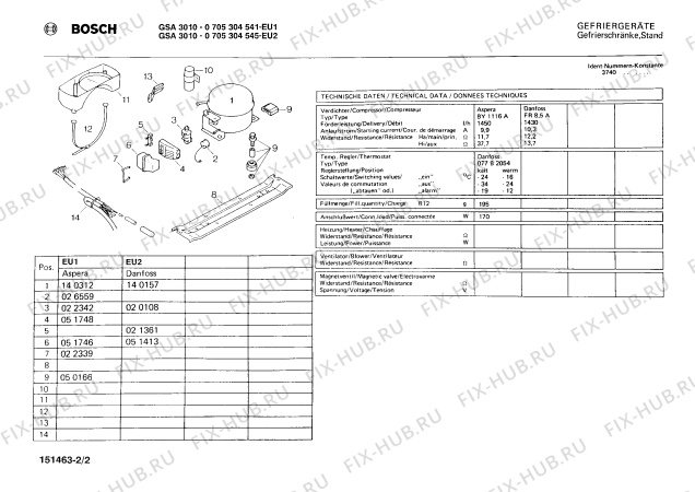 Взрыв-схема холодильника Bosch 0705304545 GSA3010 - Схема узла 02