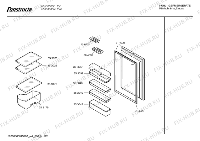 Взрыв-схема холодильника Constructa CK64242 - Схема узла 02