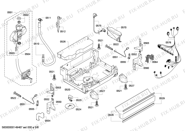 Взрыв-схема посудомоечной машины Siemens SN28M253EU - Схема узла 05