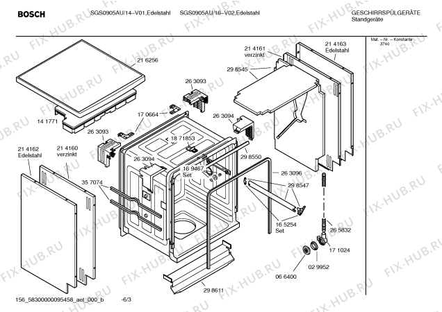 Схема №2 SGS0905AU с изображением Инструкция по эксплуатации для электропосудомоечной машины Bosch 00585039