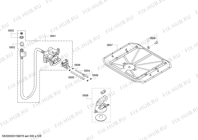 Взрыв-схема стиральной машины Siemens WM14Q4D1 iQ 500 varioPerfect - Схема узла 05