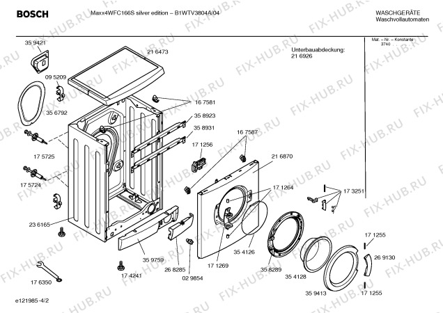 Схема №1 B1WTV3804A Maxx4 WFC166S silver edition с изображением Ручка для стиралки Bosch 00269137