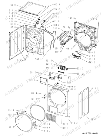 Схема №2 AZB 7570 с изображением Блок управления для стиральной машины Whirlpool 481010554724