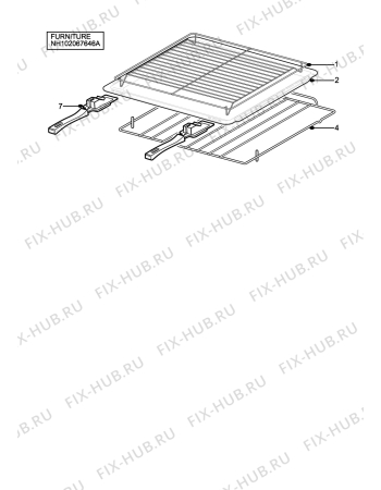 Взрыв-схема плиты (духовки) Aeg D4101-4-ME - Схема узла H10 Furniture