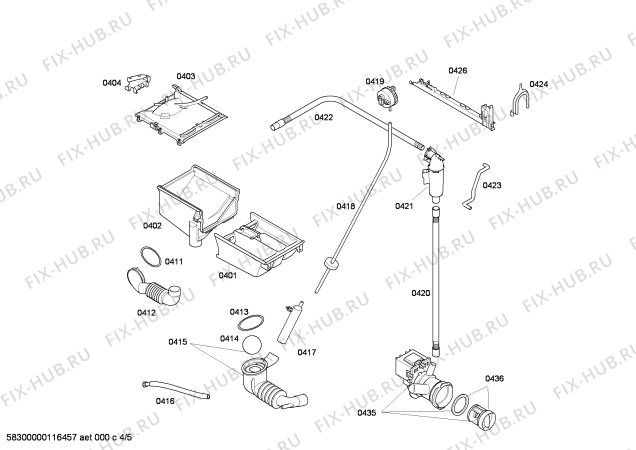 Взрыв-схема стиральной машины Bosch WAE284F0NL ProFutura 1400 - Схема узла 04