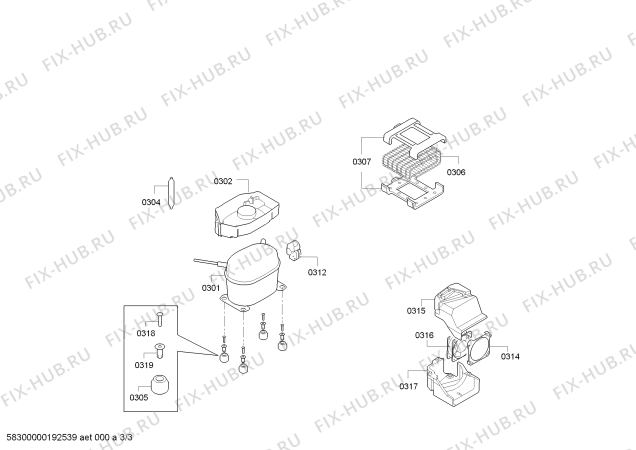 Схема №1 RW402261 Gaggenau с изображением Силовой модуль для холодильника Bosch 12013502