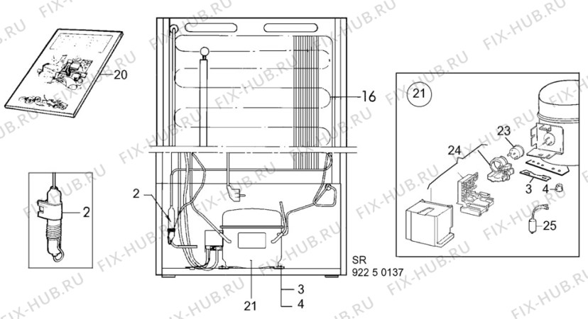 Взрыв-схема холодильника Electrolux EU3102K - Схема узла C10 Cold, users manual