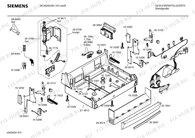 Взрыв-схема посудомоечной машины Siemens SE20293 HiSense - Схема узла 05