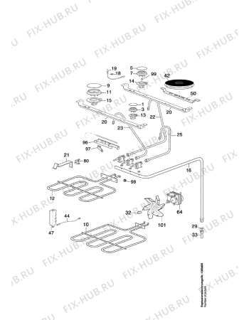 Взрыв-схема плиты (духовки) Arthurmartinelux CM6140W1 - Схема узла Electrical-/gas-equipment