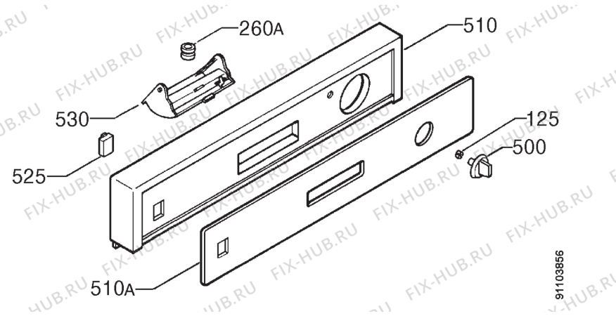 Взрыв-схема посудомоечной машины Electrolux ESI604W - Схема узла Command panel 037