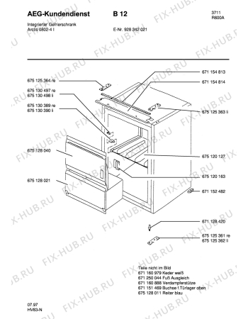 Взрыв-схема холодильника Aeg ARC0802-4 I - Схема узла Housing 001