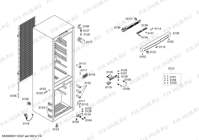 Схема №1 KGU36105EU с изображением Дверь для холодильной камеры Bosch 00240818