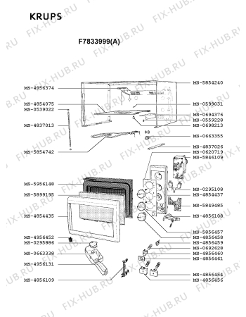 Взрыв-схема микроволновой печи Krups F7833999(A) - Схема узла ZP002379.5P2