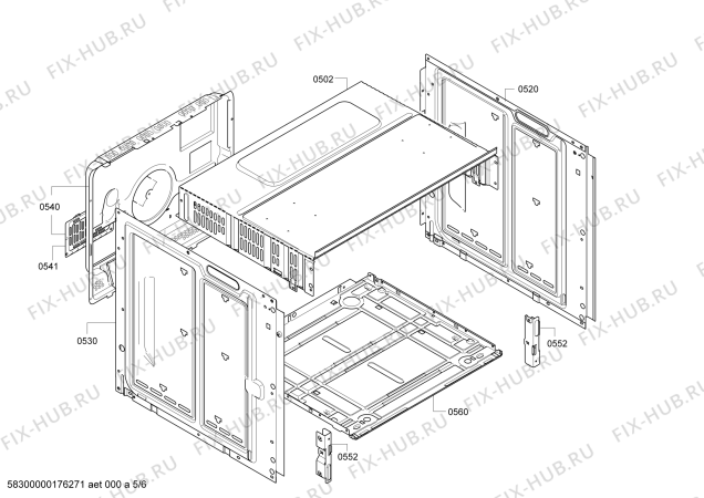 Схема №3 HBA33B250 с изображением Инструкция по эксплуатации для плиты (духовки) Bosch 00784743
