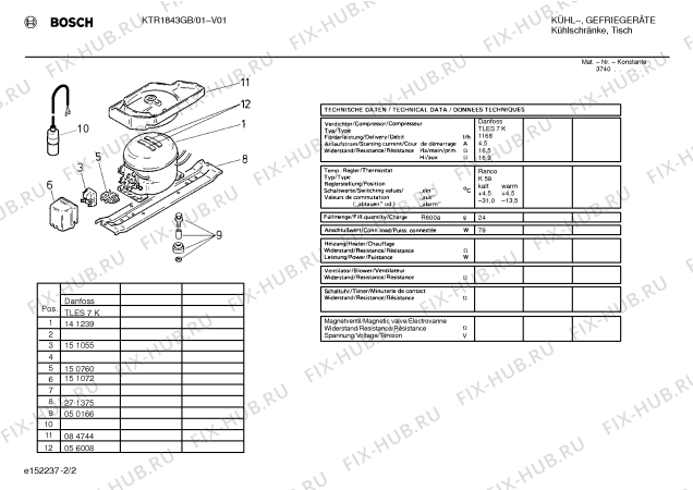 Взрыв-схема холодильника Bosch KTR1843GB - Схема узла 02