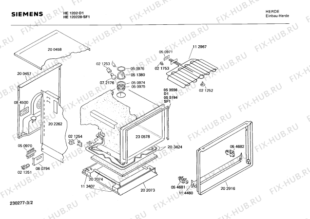Схема №1 HE1202 с изображением Панель для плиты (духовки) Siemens 00117210