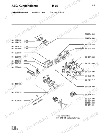 Взрыв-схема плиты (духовки) Aeg 8100E-M A - Схема узла Section5