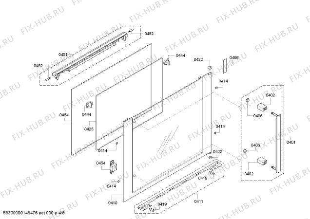 Взрыв-схема плиты (духовки) Bosch HBR43S451E - Схема узла 04