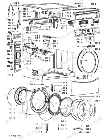 Схема №1 734 WT/CR с изображением Микромодуль для стиральной машины Whirlpool 480111104101