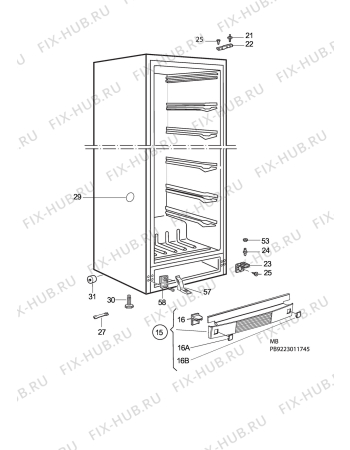 Взрыв-схема холодильника Aeg A95288-GA - Схема узла C10 Cabinet