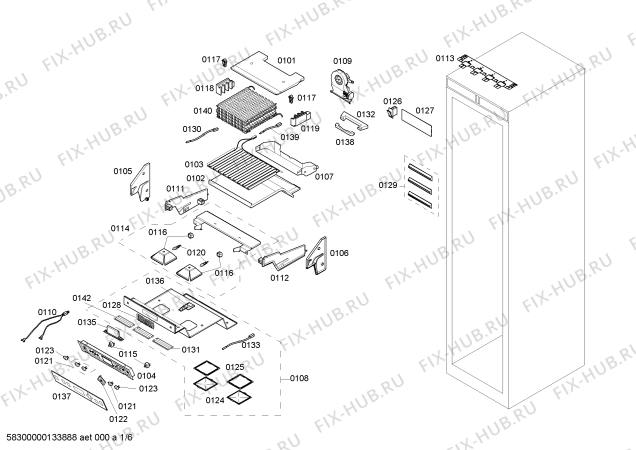 Схема №1 S24IR70NSP с изображением Стеклопанель для холодильника Siemens 00681414