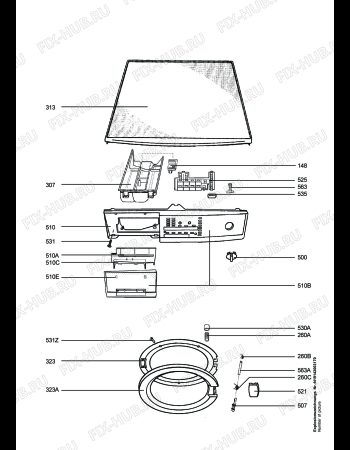 Схема №1 LAV88840 с изображением Обшивка для стиралки Aeg 1106507005