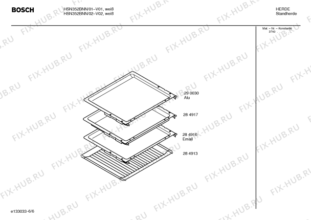 Схема №1 HSN352BNN с изображением Панель управления для плиты (духовки) Bosch 00354558