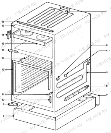 Взрыв-схема комплектующей Tricity Bendix SB200NA/1 - Схема узла Oven