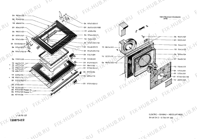 Схема №1 0750191003 EH64EH с изображением Корпус лампы для духового шкафа Bosch 00049931