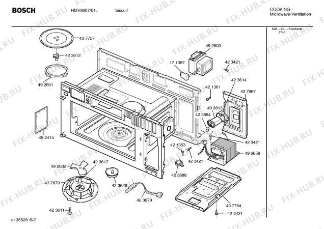 Схема №1 HMV9307 с изображением Держатель для духового шкафа Bosch 00423621