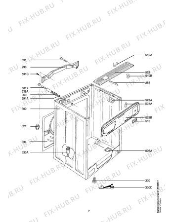 Взрыв-схема стиральной машины Aeg LAV74639 WB-W - Схема узла Housing 001