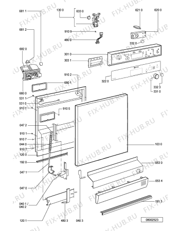 Схема №1 GSF 1471 WS с изображением Обшивка для посудомоечной машины Whirlpool 481245372095