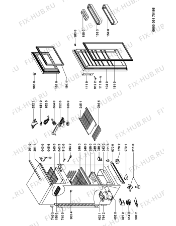 Схема №1 ARL 647/H с изображением Дверца для холодильника Whirlpool 481241618921