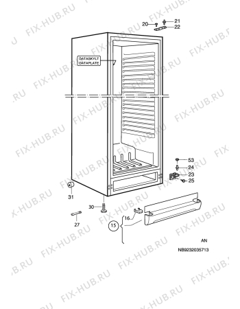 Взрыв-схема холодильника Zanussi ZC395R3 - Схема узла C10 Cabinet