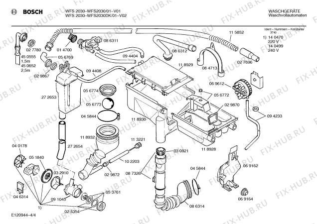 Схема №1 WFS4030DK WFS4030 с изображением Мотор для стиральной машины Bosch 00141286