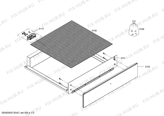 Схема №1 CS110050 с изображением Панель для электрошкафа для подогрева посуды Bosch 00683905