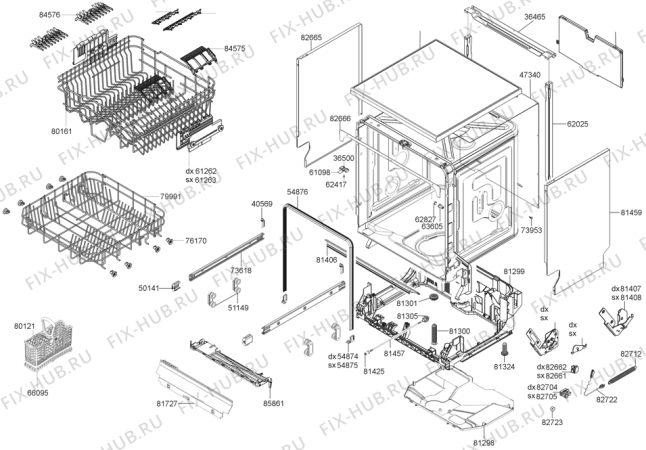 Взрыв-схема посудомоечной машины Gorenje GI64224AA (283933, PMS60I) - Схема узла 04