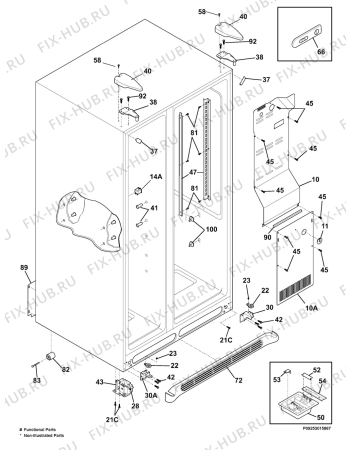 Взрыв-схема холодильника Electrolux ENL6298 - Схема узла C10 Cabinet